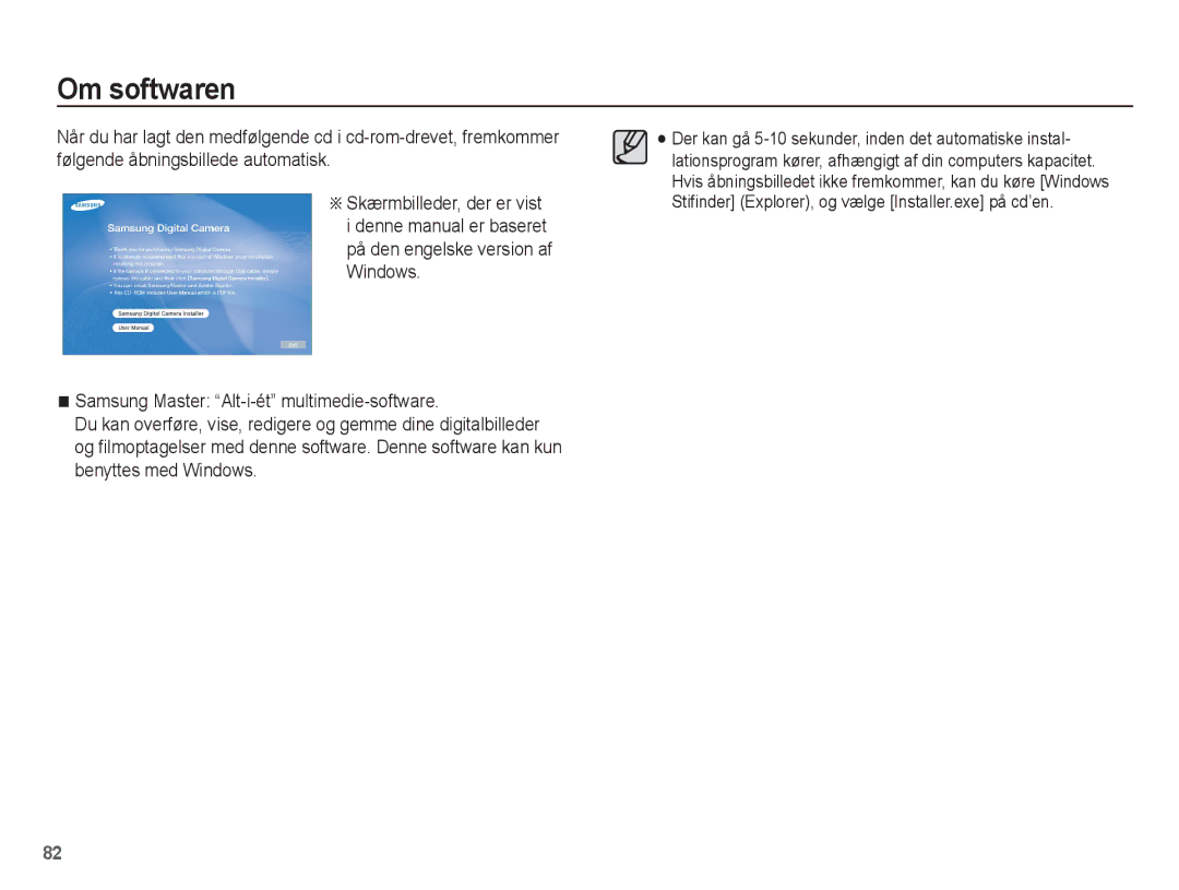 Samsung EC-L201ZEBA/E2, EC-L201ZBBA/E2, EC-L201ZPBA/E2, EC-L201ZSBA/E2, EC-L201ZUBA/E2 manual Om softwaren 