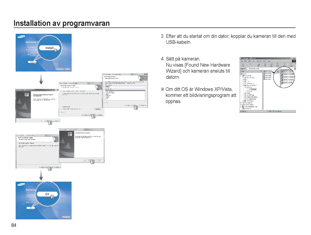 Samsung EC-L201ZBBA/E2, EC-L201ZPBA/E2, EC-L201ZSBA/E2, EC-L201ZEBA/E2, EC-L201ZUBA/E2 manual Installation av programvaran 