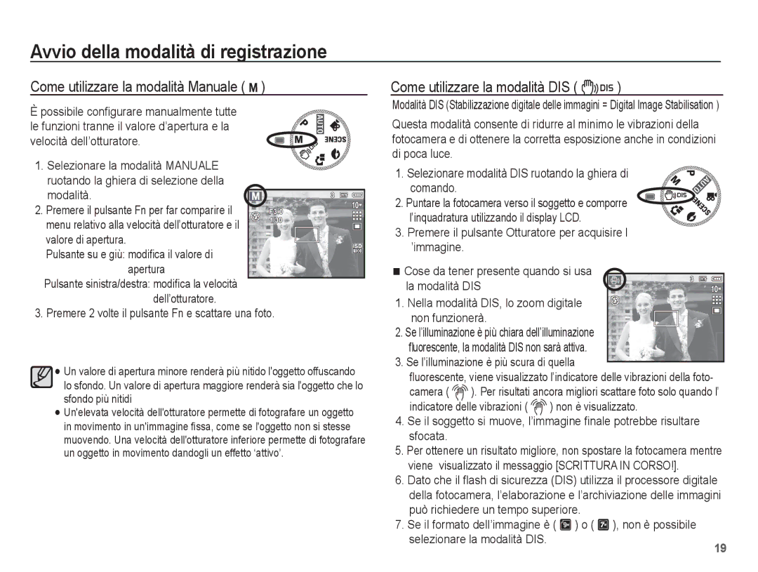 Samsung EC-L201ZUBC/IT Come utilizzare la modalità Manuale ¸, Valore di apertura, Se l’illuminazione è più scura di quella 