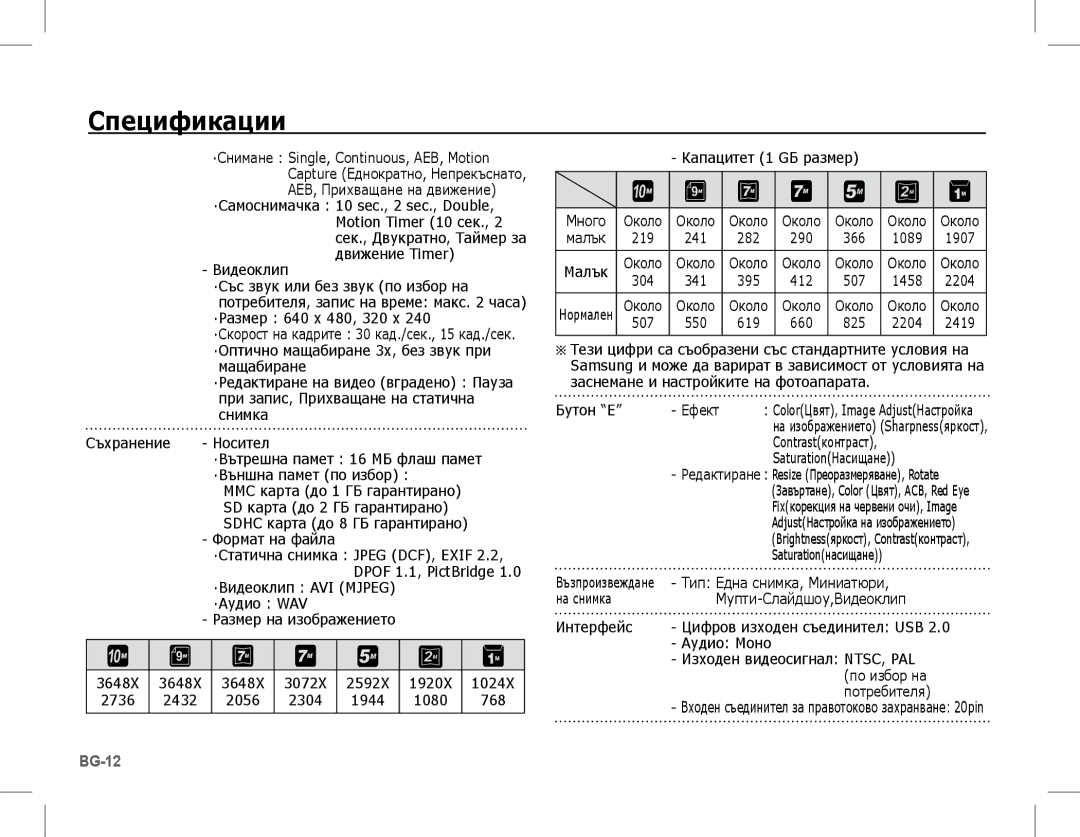 Samsung EC-L201ZSDA/AS, EC-L201ZEBA/FR, EC-L201ZPBA/FR, EC-L201ZSBA/FR, EC-L201ZBBA/FR, EC-L201ZUBA/E3, EC-L201ZUBA/FR BG-12 