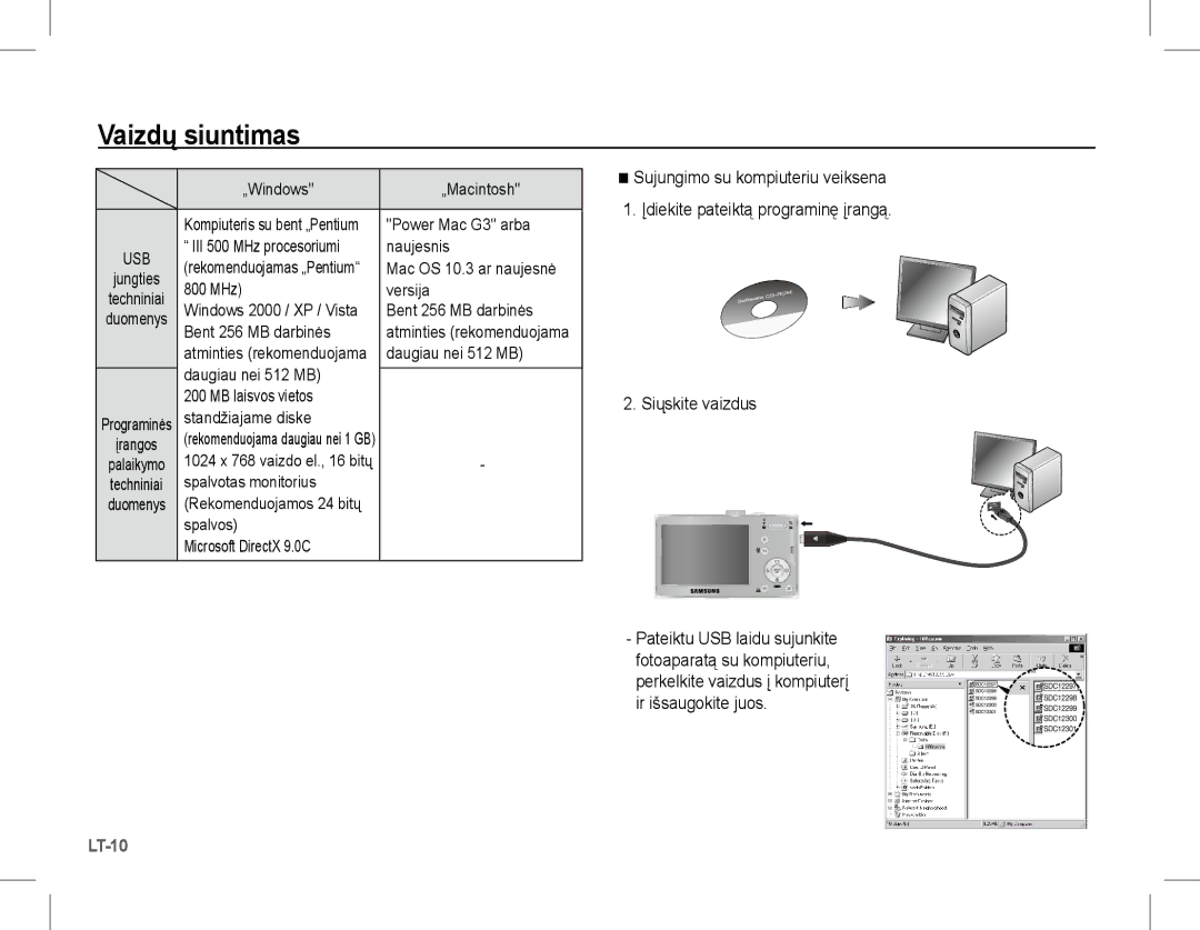 Samsung EC-L201ZUBA/RU, EC-L201ZEBA/FR, EC-L201ZPBA/FR, EC-L201ZSBA/FR, EC-L201ZBBA/FR, EC-L201ZUBA/E3 manual Vaizdų siuntimas 