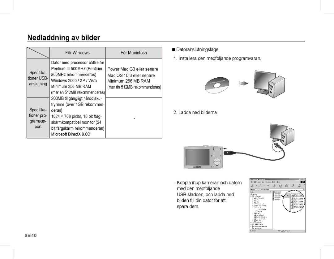 Samsung EC-L201ZPBA/RU, EC-L201ZEBA/FR, EC-L201ZPBA/FR, EC-L201ZSBA/FR manual För Macintosh Power Mac G3 eller senare 