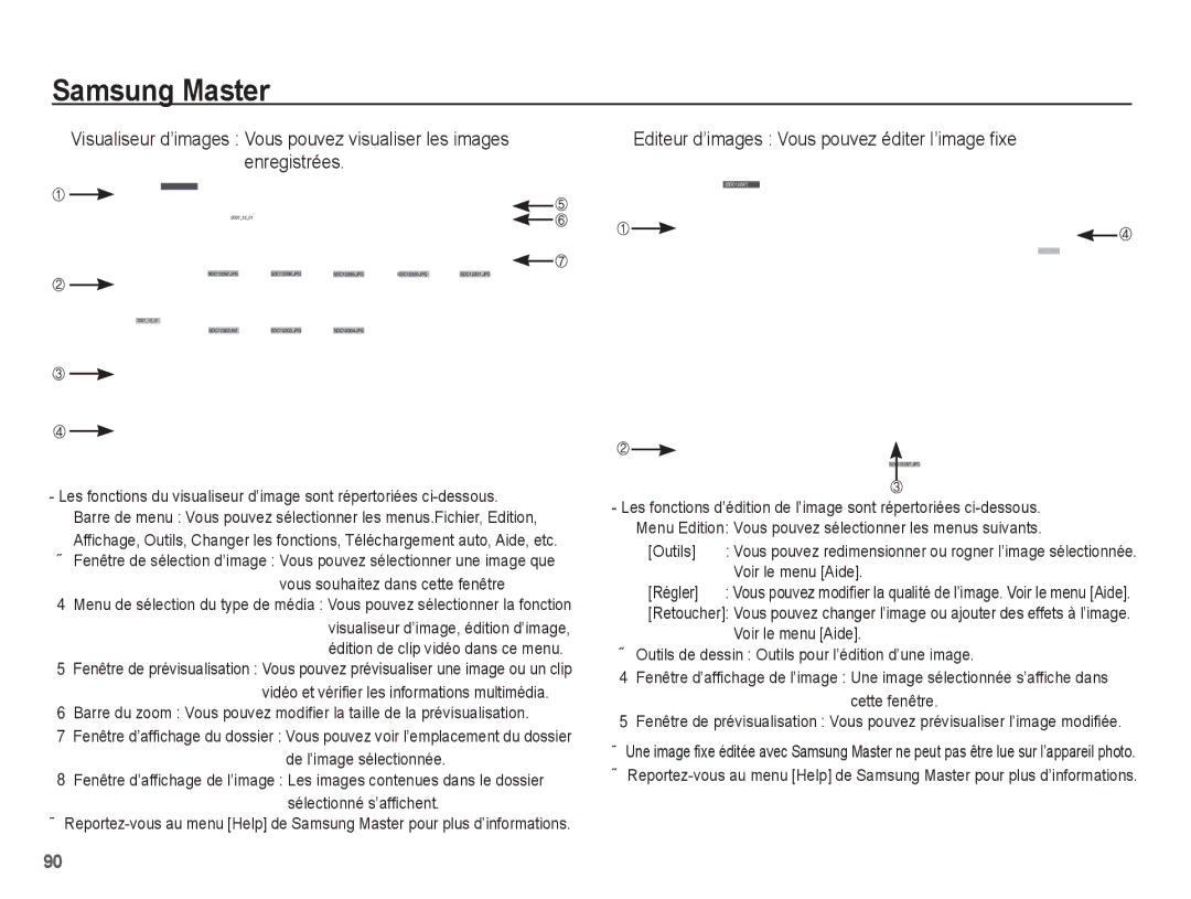 Samsung EC-L201ZPBA/FR manual Enregistrées, Vous souhaitez dans cette fenêtre, Voir le menu Aide, Régler, Cette fenêtre 