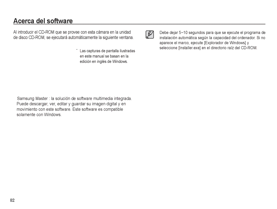 Samsung EC-L201ZUBA/E1, EC-L201ZSBA/E1, EC-L201ZEBA/E1, EC-L201ZBBE/ZA, EC-L201ZBBA/E1, EC-L201ZUBE/ZA Acerca del software 