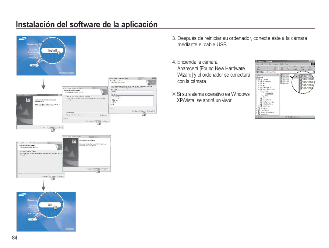 Samsung EC-L201ZUBE/ZA, EC-L201ZSBA/E1, EC-L201ZEBA/E1, EC-L201ZBBE/ZA manual Instalación del software de la aplicación 