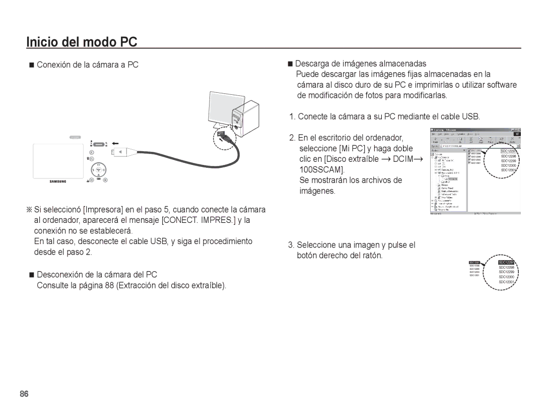 Samsung EC-L201ZPBA/E1, EC-L201ZSBA/E1, EC-L201ZEBA/E1 manual Seleccione una imagen y pulse el botón derecho del ratón 