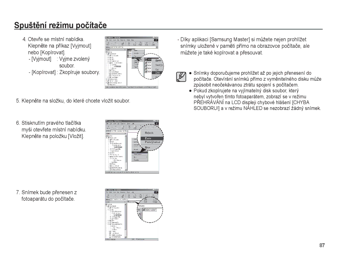 Samsung EC-L201ZEBA/E3, EC-L201ZUBA/E3, EC-L201ZSBA/E3, EC-L201ZBBA/E3, EC-L201ZPBA/E3, EC-L201ZSDA/E3 manual Nebo Kopírovat 