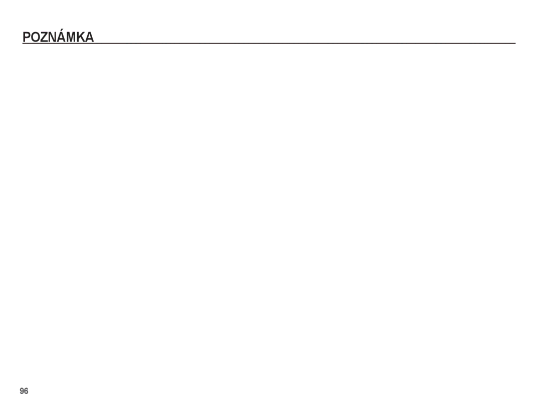 Samsung EC-L201ZSBA/E3, EC-L201ZUBA/E3, EC-L201ZBBA/E3, EC-L201ZPBA/E3, EC-L201ZEBA/E3, EC-L201ZSDA/E3 manual Poznámka 