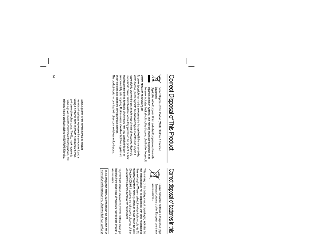 Samsung EC-L210ZRBA/FR, EC-L210B01KFR, EC-L210ZUDA/E3, EC-L210ZSDA/E3, EC-L210ZRDA/E3 manual Correct Disposal ofThis Product 