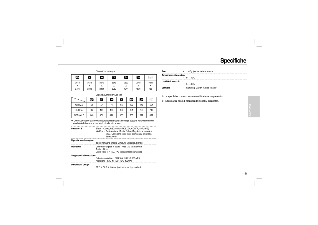 Samsung EC-L210ZUDA/E3, EC-L210B01KFR, EC-L210ZSDA/E3, EC-L210ZRDA/E3, EC-L210ZRBA/E2, EC-L210ZBBA/FR Riproduzione immagine 