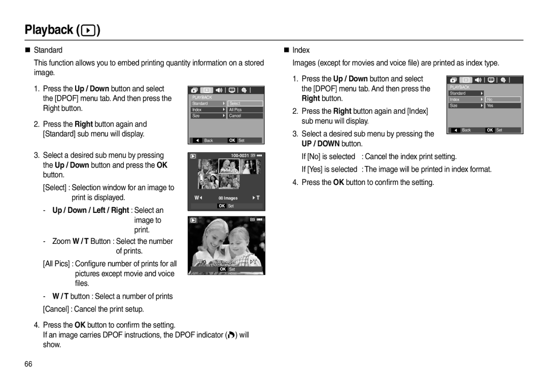 Samsung EC-L210ZPDA/E3, EC-L210B01KFR, EC-L210S01KFR Print is displayed, Up / Down / Left / Right Select an, Image to print 