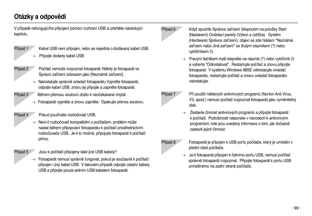 Samsung EC-L210ZSDA/E3, EC-L210ZBDA/E3 manual Otázky a odpovědi 