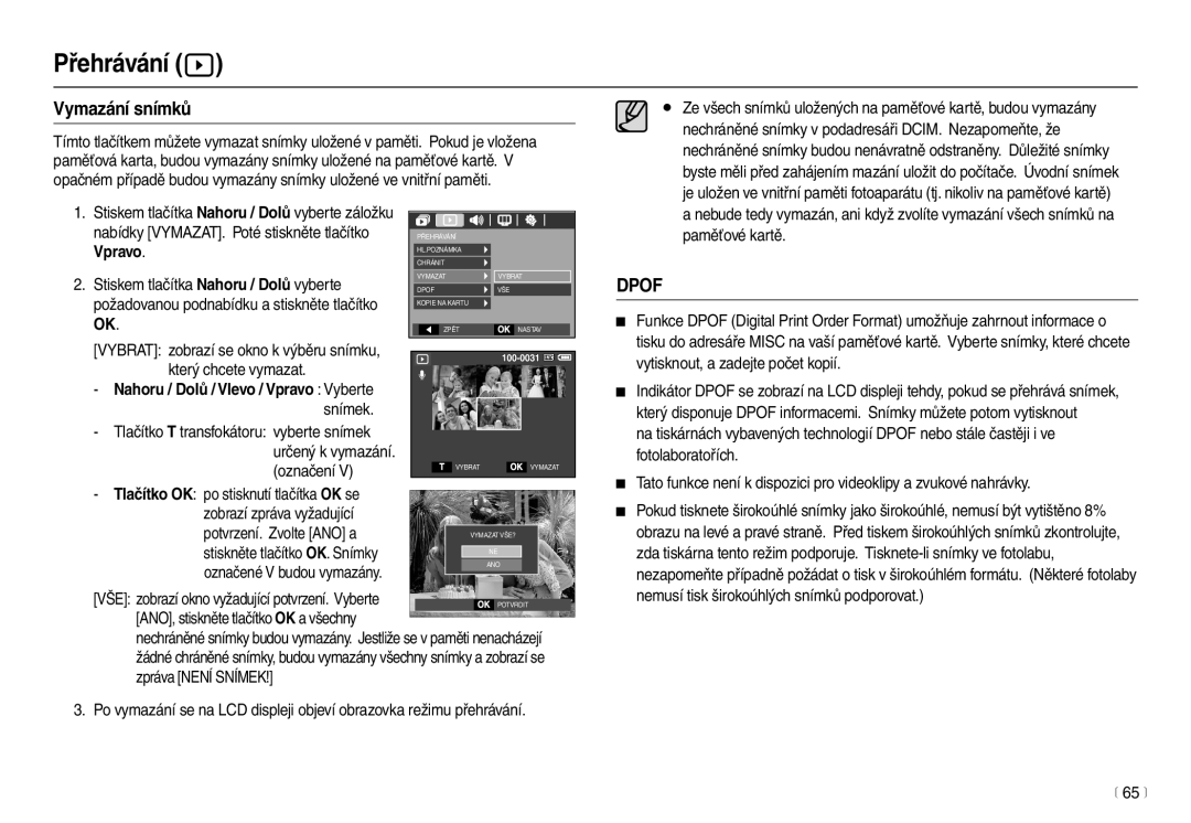 Samsung EC-L210ZSDA/E3 Vymazání snímků, Který chcete vymazat, Snímek Tlačítko T transfokátoru vyberte snímek, Označení 