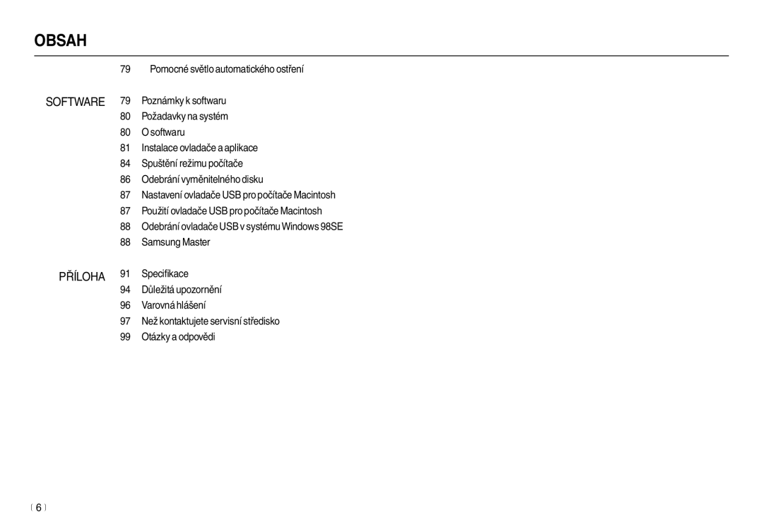 Samsung EC-L210ZBDA/E3, EC-L210ZSDA/E3 manual Obsah 