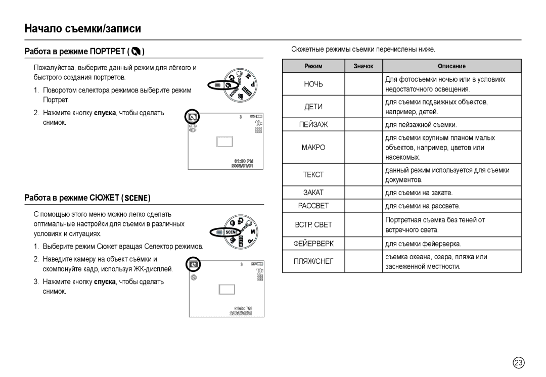 Samsung EC-L210ZUBA/RU, EC-L210ZUDA/E3, EC-L210ZSDA/E3, EC-L210ZRDA/E3 manual Ɋɚбɨтɚ в ɪɟжимɟ ПɈɊɌɊȿɌ, Ɋɚбɨтɚ в ɪɟжимɟ ɋЮЖȿɌ 