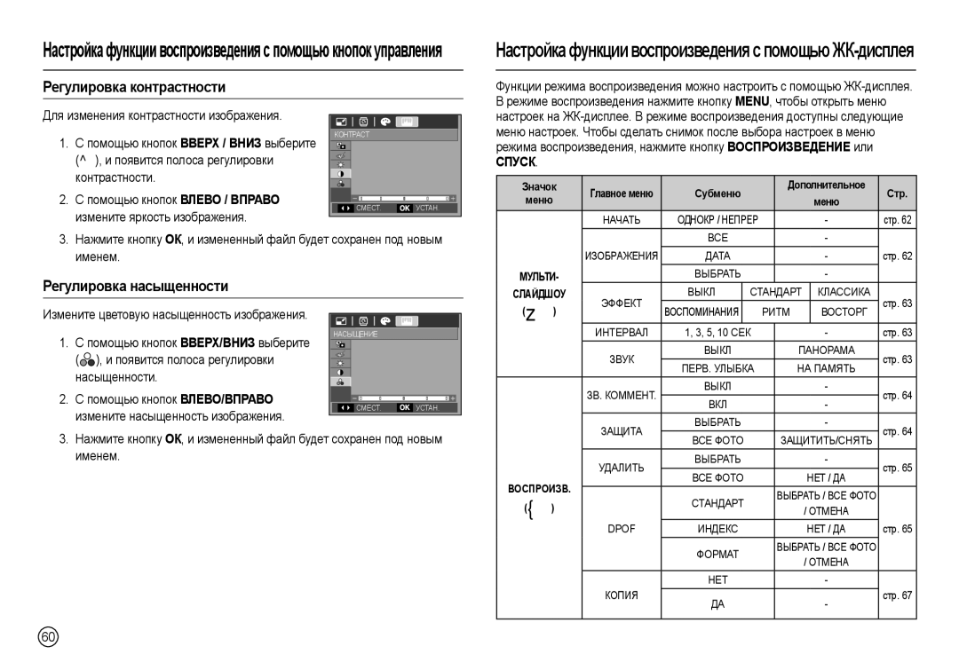 Samsung EC-L210ZRBA/LV, EC-L210ZUDA/E3, EC-L210ZSDA/E3, EC-L210ZRDA/E3 Ɋɟгɭлиɪɨвкɚ кɨнтɪɚɫтнɨɫти, Ɋɟгɭлиɪɨвкɚ нɚɫыщɟннɨɫти 