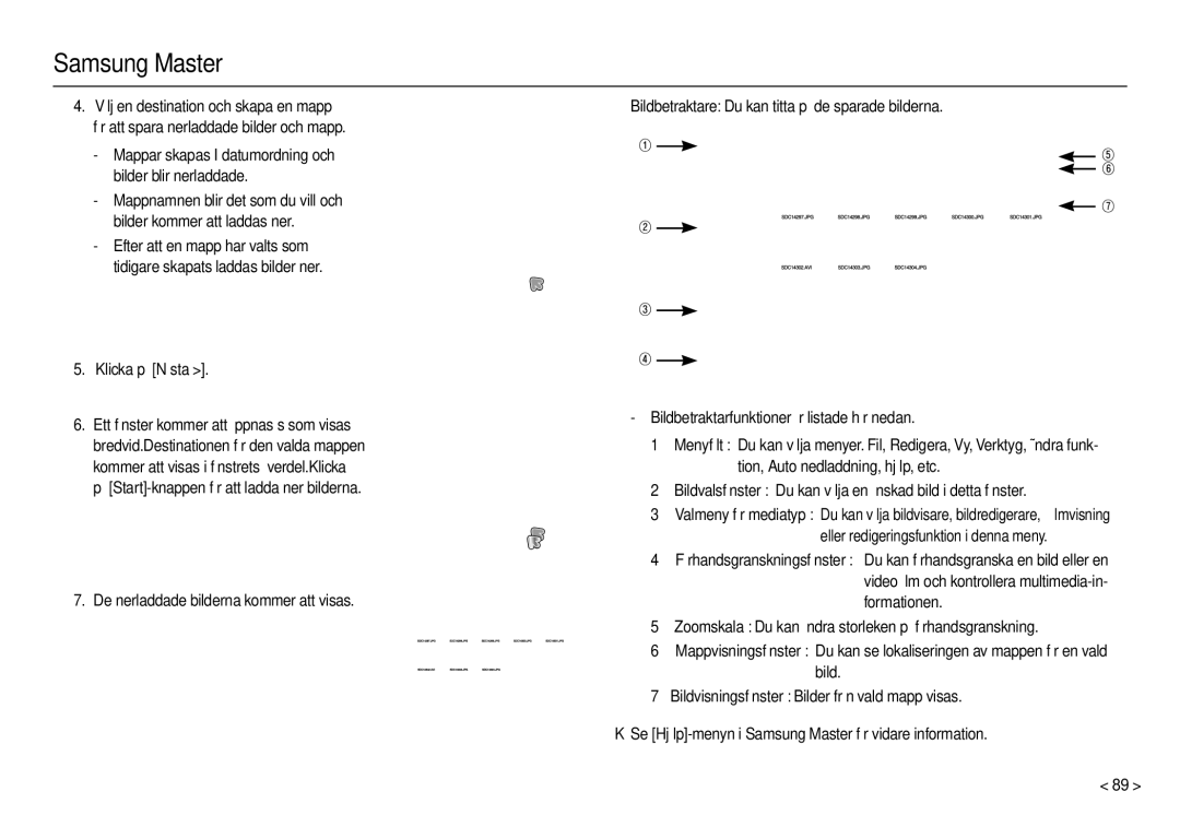 Samsung EC-L210ZRDA/E3, EC-L210ZUDA/E3, EC-L210ZSDA/E3 manual Mappar skapas I datumordning och bilder blir nerladdade 