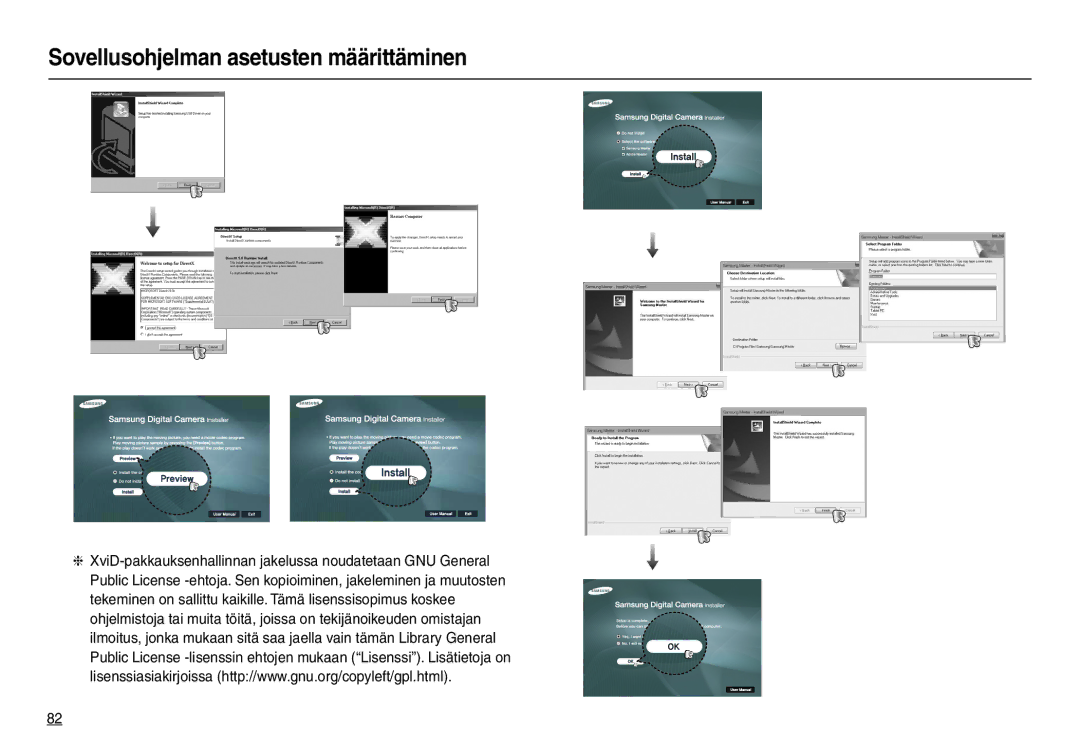 Samsung EC-L210ZRBA/E2, EC-L210ZUDA/E3, EC-L210ZSDA/E3, EC-L210ZRDA/E3 manual Sovellusohjelman asetusten määrittäminen 