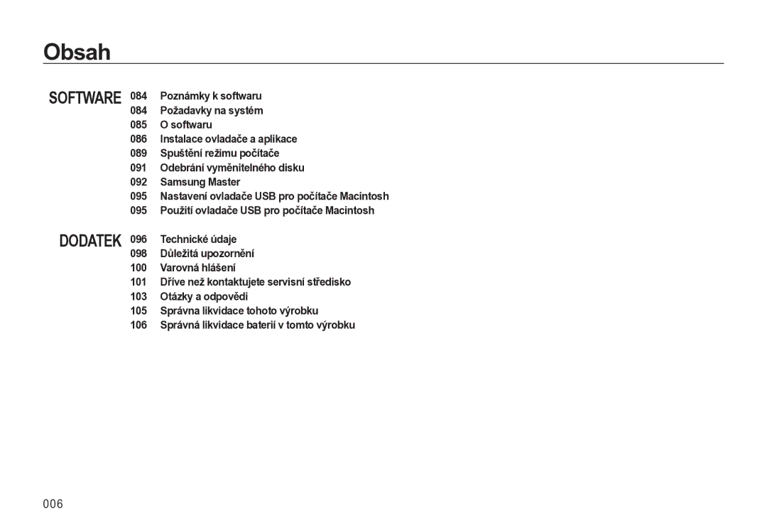 Samsung EC-L310WNBA/E3, EC-L310WBBA/E3, EC-L310WSBA/E3 manual 006 