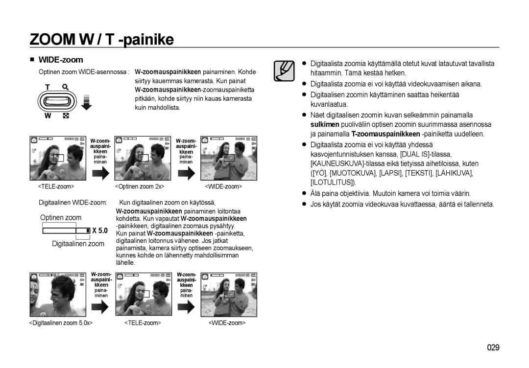 Samsung EC-L310WBBA/E3, EC-L310WSBA/E2, EC-L310WBBA/E2, EC-L310WNBA/E2, EC-L310WPBA/E2 manual WIDE-zoom 