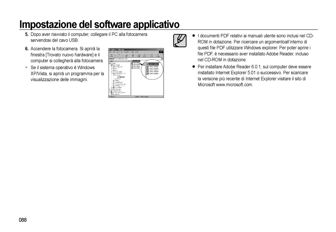 Samsung EC-L310WNBC/IT, EC-L310WBBA/IT, EC-L310WSBA/IT, EC-L310WNBA/IT manual 088, Computer si collegherà alla fotocamera 