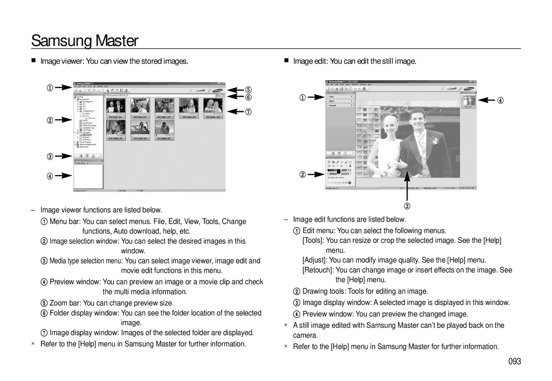 Samsung EC-L310WBBC/IT, EC-L310WNBA/FR, EC-L310WBBA/FR, EC-L310WSBA/FR manual Image viewer You can view the stored images, 093 