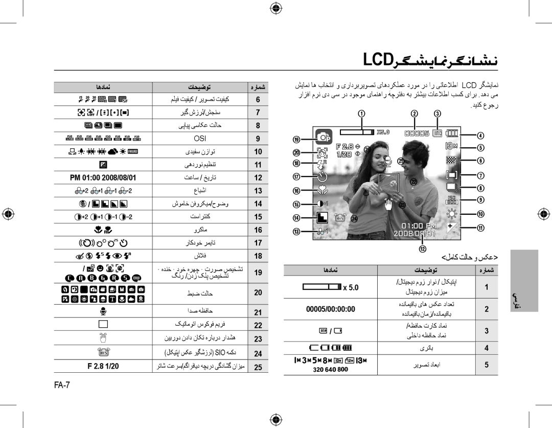 Samsung EC-L310WBBA/FR, EC-L310WNBA/FR, EC-L310WSBA/FR, EC-L310WPBA/FR, EC-L310WBBA/IT, EC-L310WSBA/IT Lcdﺮﮕﺸﯾﺎﳕﺮﮕﻧﺎﺸﻧ, FA-7 