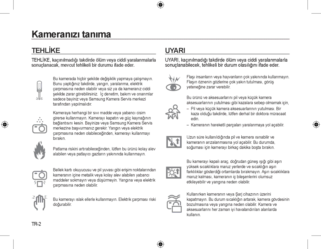 Samsung EC-L310WNBA/RU, EC-L310WNBA/FR, EC-L310WBBA/FR, EC-L310WSBA/FR, EC-L310WPBA/FR, EC-L310WBBA/IT manual Tehlİke, TR-2 