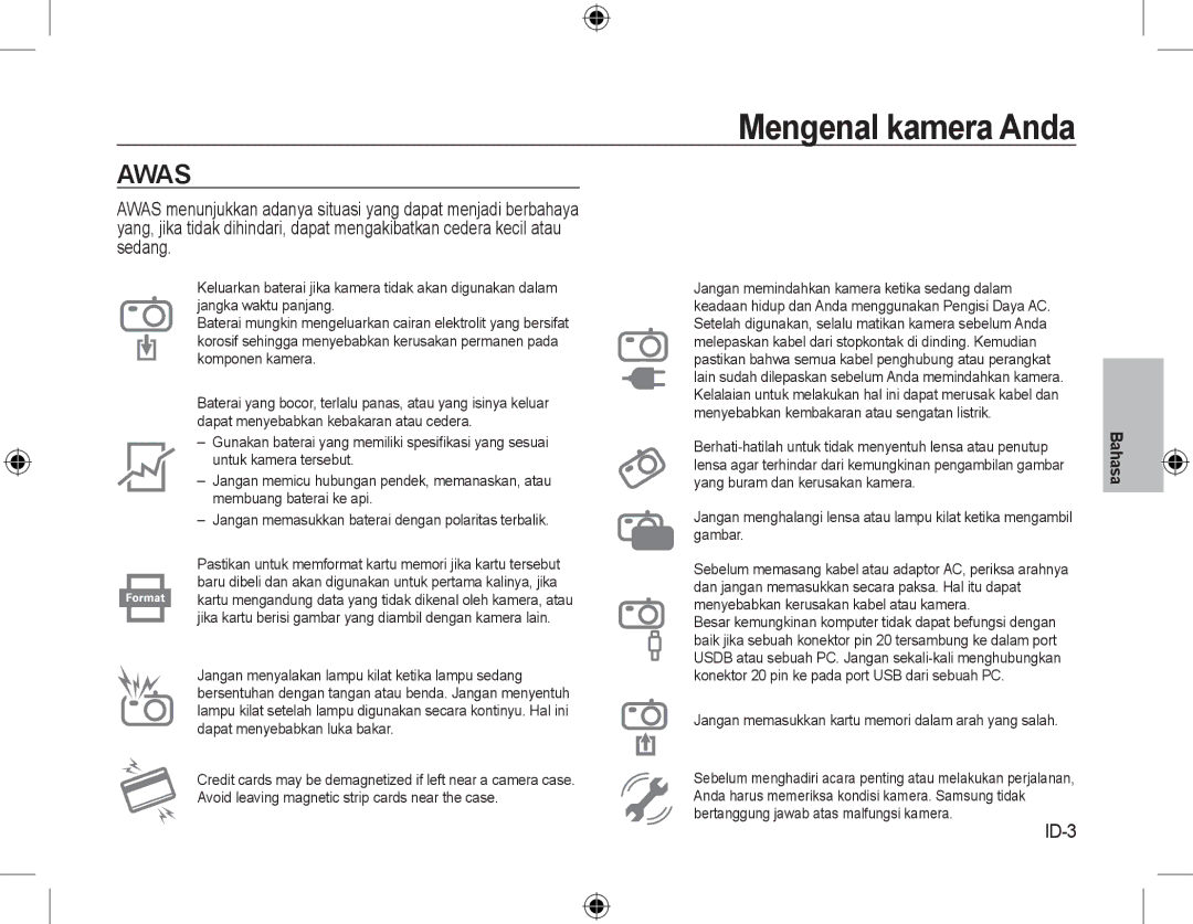 Samsung EC-L310WSDA/E3, EC-L310WNBA/FR, EC-L310WBBA/FR, EC-L310WSBA/FR, EC-L310WPBA/FR, EC-L310WBBA/IT manual Awas, ID-3 