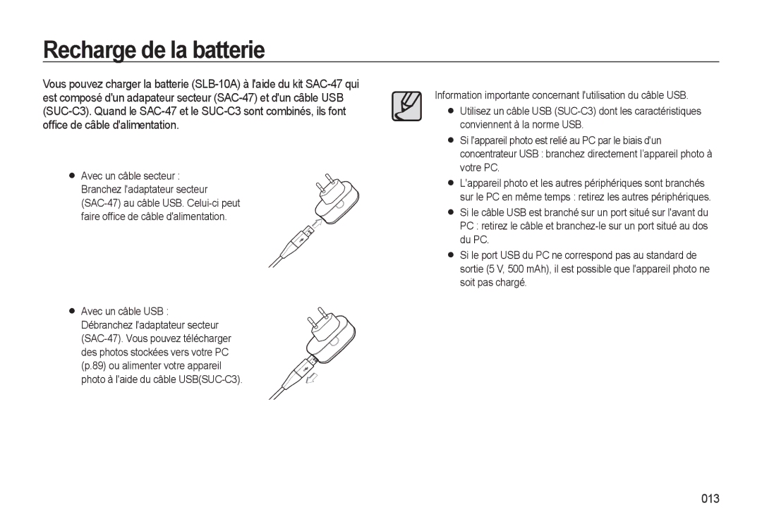 Samsung EC-L310WSBA/FR, EC-L310WNBA/FR, EC-L310WBBA/FR, EC-L310WPBA/FR manual 013 