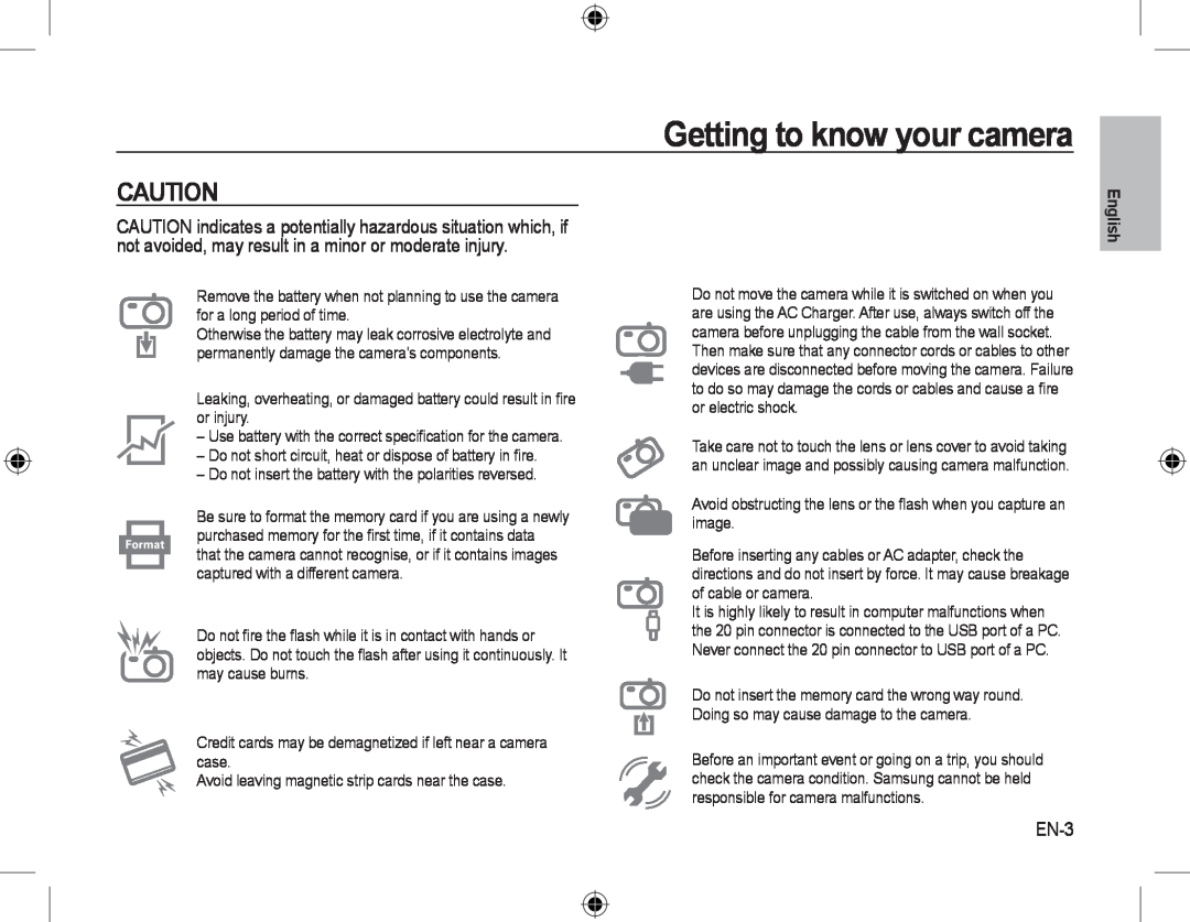 Samsung EC-L310WBBA/IT, EC-L310WNBA/FR, EC-L310WBBA/FR, EC-L310WSBA/FR, EC-L310WPBA/FR manual EN-3, Getting to know your camera 