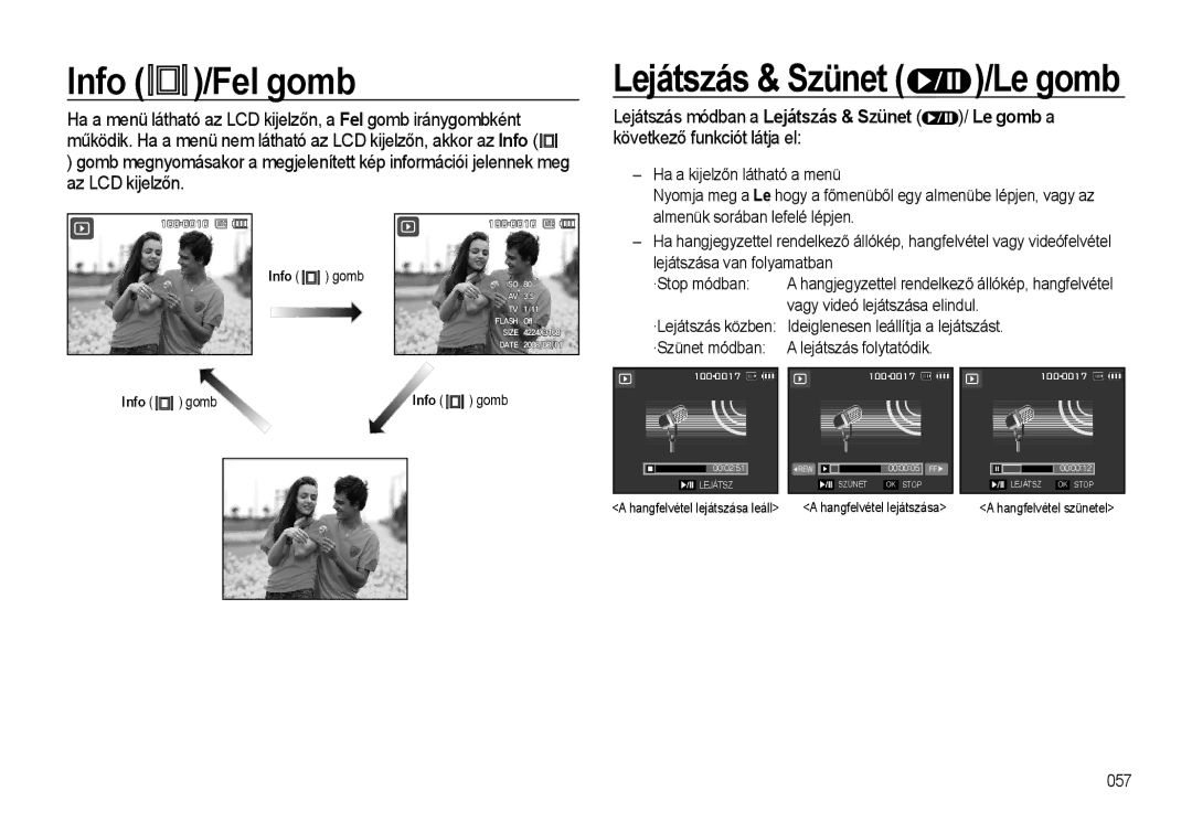 Samsung EC-L310WBBC/IT, EC-L310WPBC/IT, EC-L310WNBC/IT, EC-L310WSBC/IT, EC-L310WSBA/E1, EC-L310WBBA/E3 manual Info /Fel gomb 