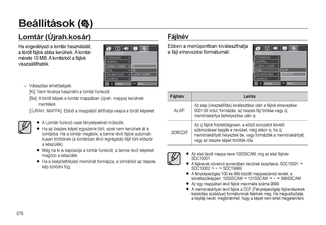 Samsung EC-L310WSBC/IT, EC-L310WPBC/IT, EC-L310WNBC/IT, EC-L310WBBC/IT, EC-L310WSBA/E1, EC-L310WBBA/E3 manual Fájlnév Leírás 