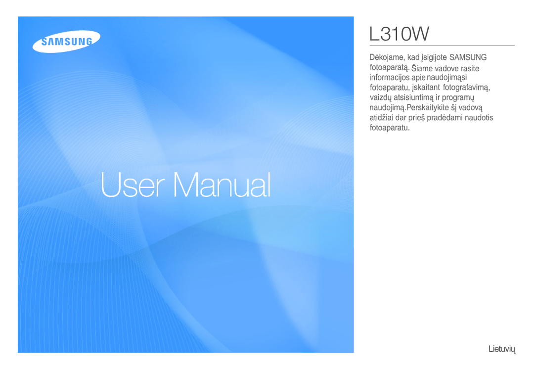 Samsung EC-L310WSBA/RU manual Lietuvių 