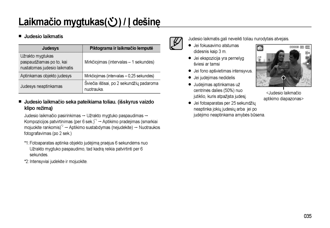 Samsung EC-L310WSBA/RU manual Judesio laikmatis, 035, Judesys 