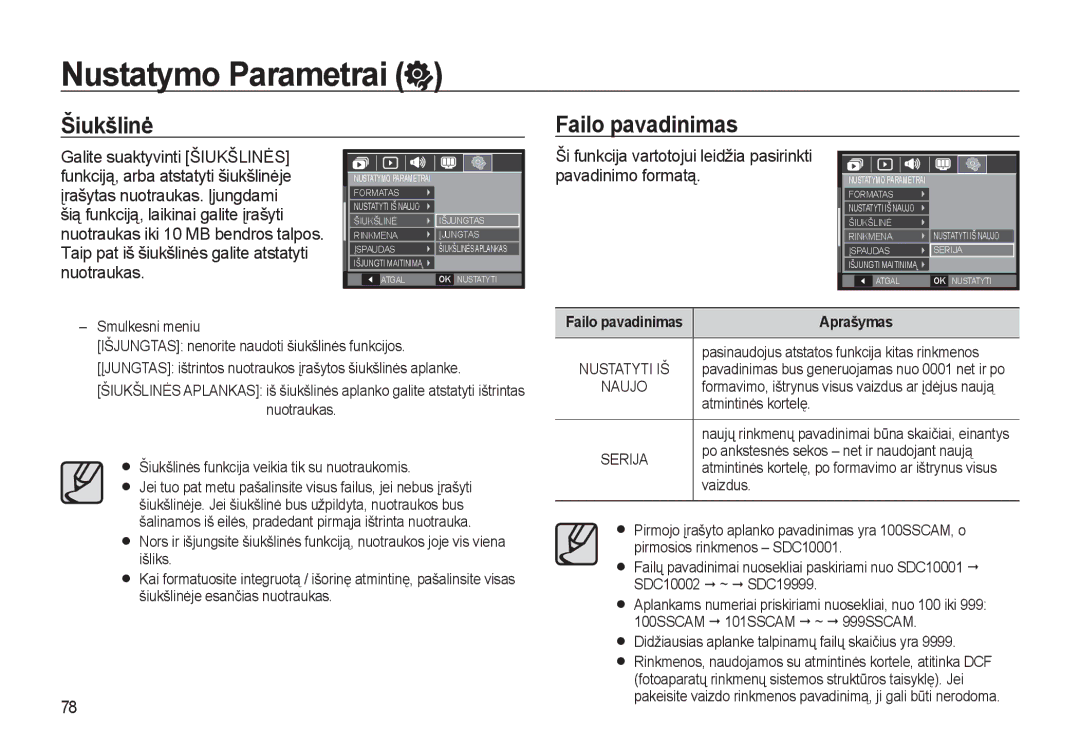 Samsung EC-L310WSBA/RU Šiukšlinė Failo pavadinimas, Pasinaudojus atstatos funkcija kitas rinkmenos, Atmintinės kortelę 