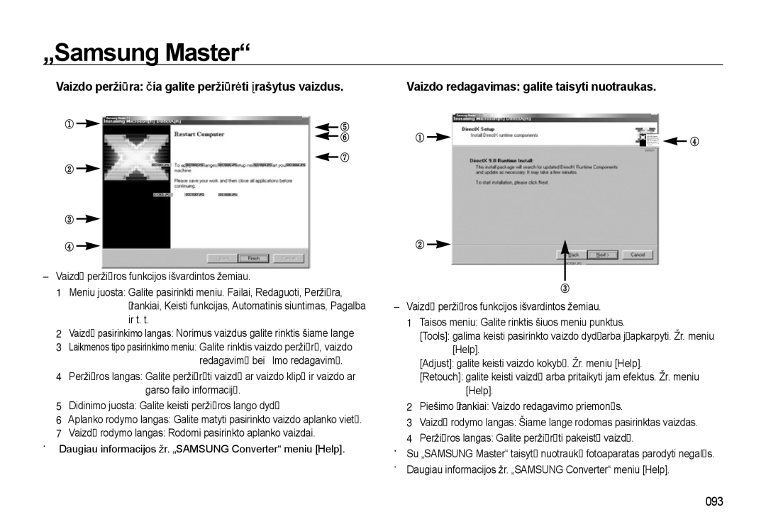 Samsung EC-L310WSBA/RU manual Vaizdo peržiūra čia galite peržiūrėti įrašytus vaizdus, 093 