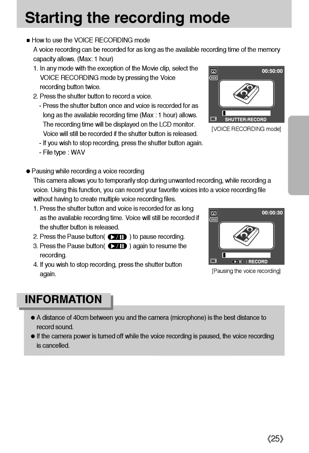 Samsung EC-L50ZZBAA, EC-L50ZZSBA/E1, EC-L50ZZBBA/US, EC-L50ZZRAA, EC-L50ZZRBA/US, EC-L50ZZSBA/US, EC-L50ZZBBA/E1 manual 《25》 