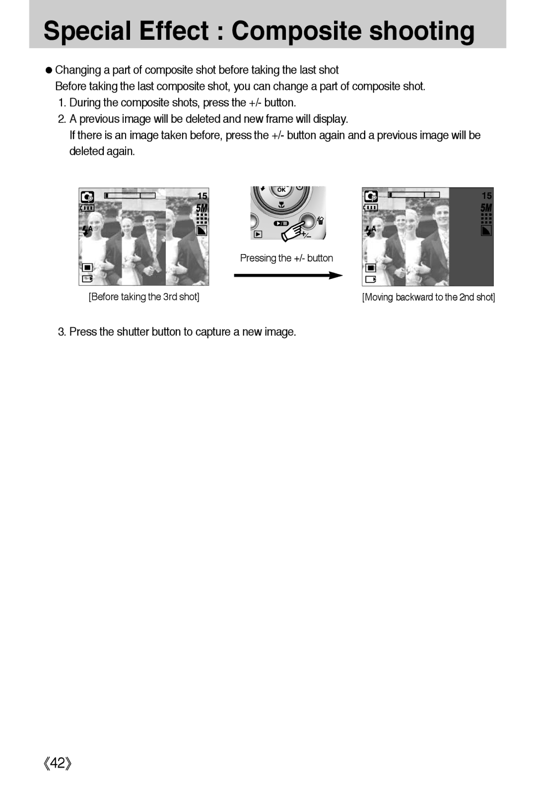 Samsung EC-L50ZZBBA/E1, EC-L50ZZSBA/E1, EC-L50ZZBAA, EC-L50ZZBBA/US manual Press the shutter button to capture a new image 