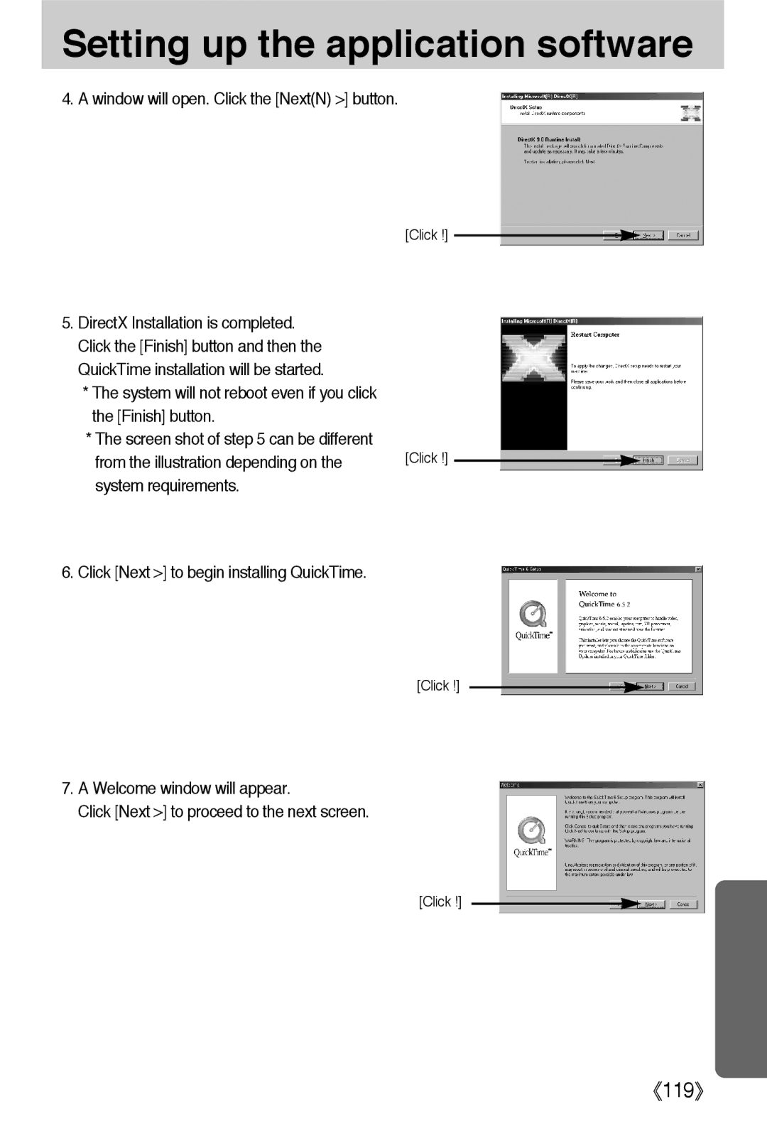 Samsung EC-L55WZEBA/E1, EC-L55WZSBA/E1, EC-L55WZSAA manual Window will open. Click the NextN button 