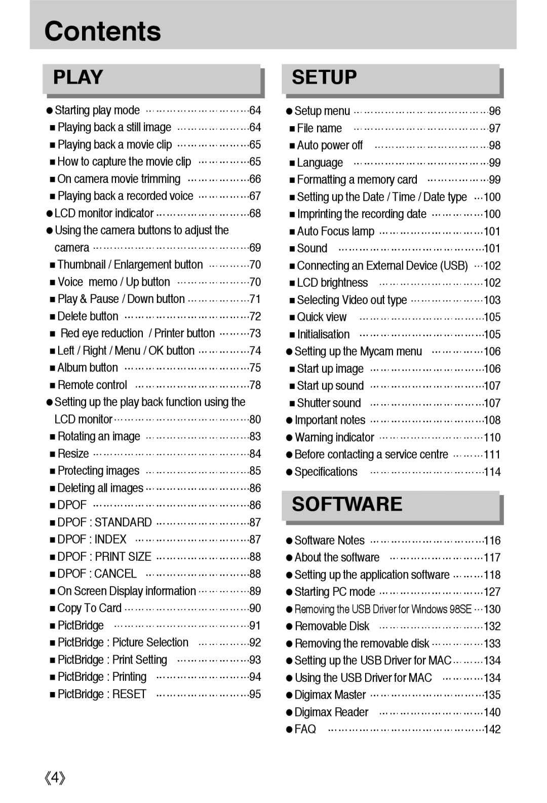 Samsung EC-L55WZSAA, EC-L55WZSBA/E1, EC-L55WZEBA/E1 manual Dpof Standard Dpof Index, Dpof Print Size, Dpof Cancel, Faq 