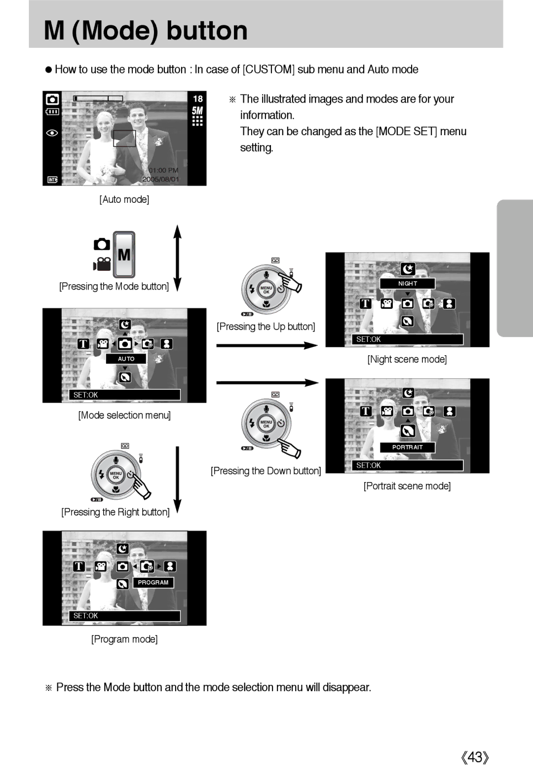 Samsung EC-L55WZSAA, EC-L55WZSBA/E1, EC-L55WZEBA/E1 manual Program mode 