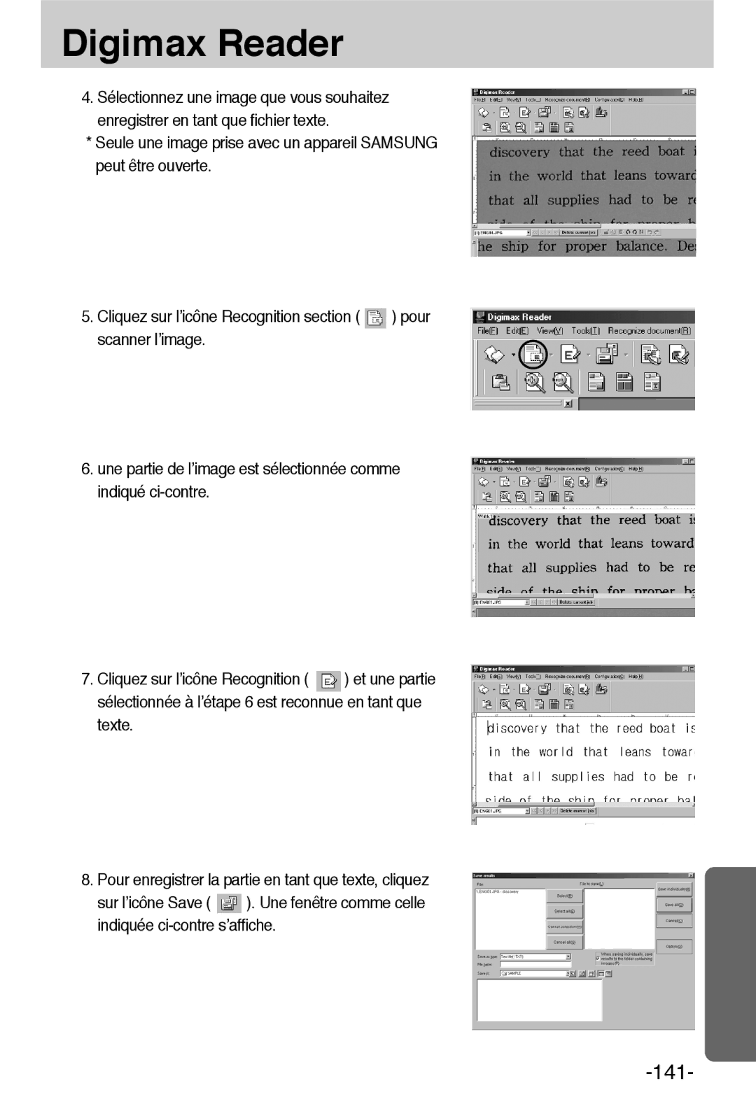 Samsung EC-L55WZSBA/E1 manual 141 