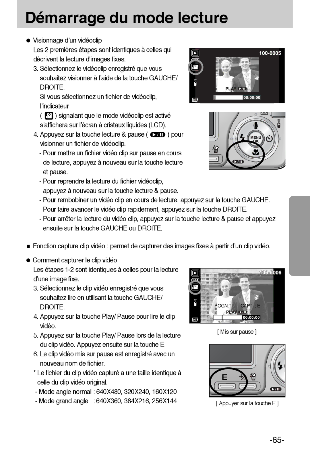 Samsung EC-L55WZSBA/E1 manual Démarrage du mode lecture 