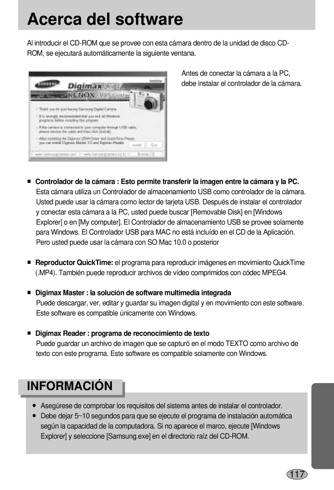 Samsung EC-L55WZSBA/E1 manual Acerca del software, Digimax Master la solución de software multimedia integrada 