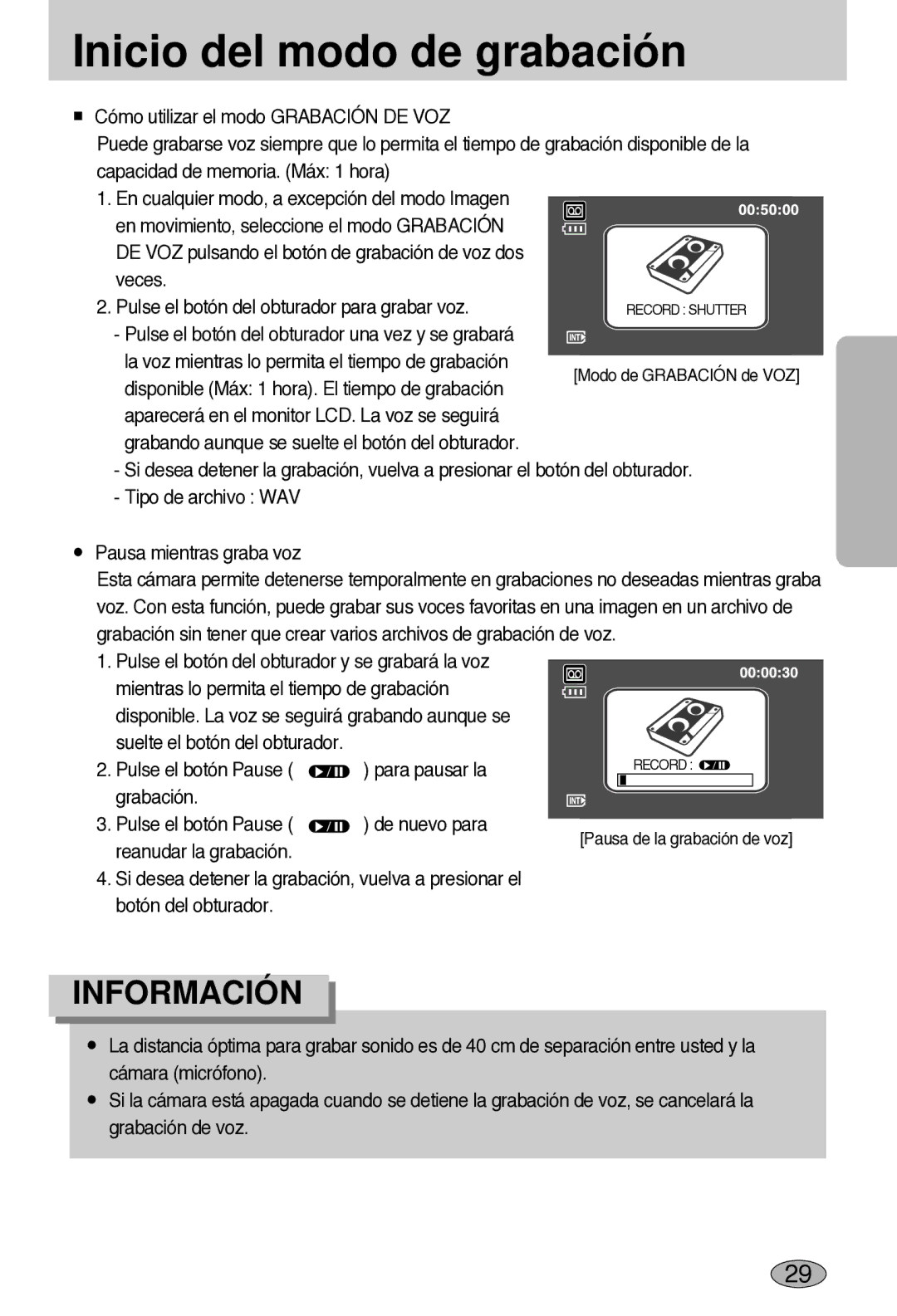 Samsung EC-L55WZSBA/E1 manual Información 