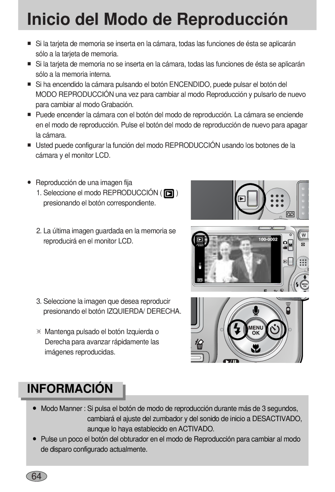 Samsung EC-L55WZSBA/E1 manual Inicio del Modo de Reproducción 