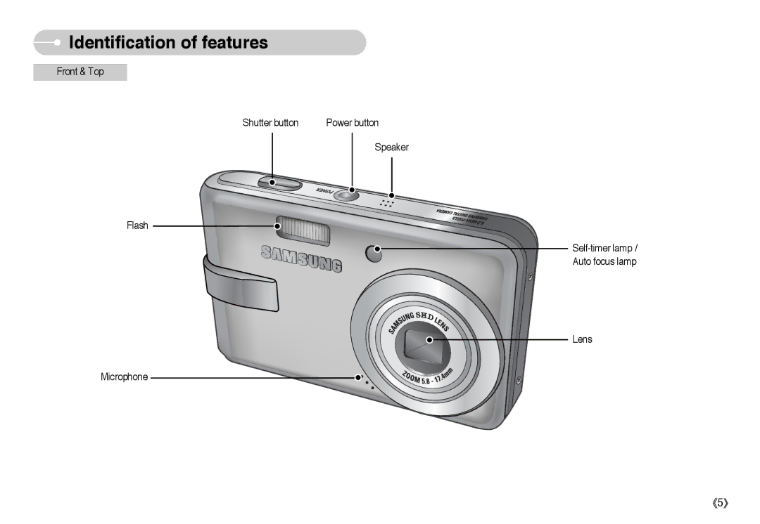 Samsung EC-L60ZZBBB/E1, EC-L60ZZSBA/FR, EC-L60ZZBAA, EC-L60ZZBBA/DE, EC-L60ZZSBB/US, EC-L60ZZSBA/E1 Identification of features 