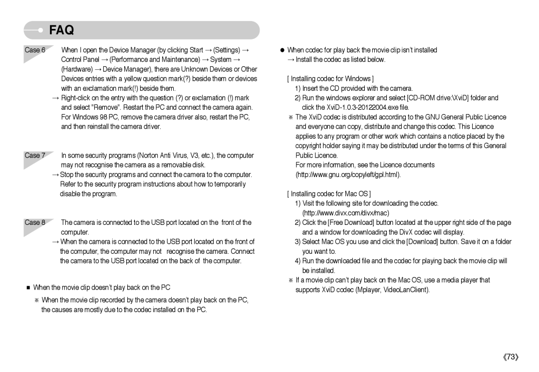 Samsung EC-L60ZZSBA/E1, EC-L60ZZSBA/FR, EC-L60ZZBAA, EC-L60ZZBBA/DE, EC-L60ZZSBB/US, EC-L60ZZBBA/US, EC-L60ZZBBB/E1 manual Faq 