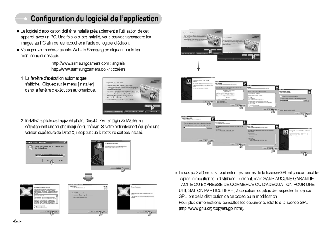 Samsung EC-L60ZZSBA/FR manual Configuration du logiciel de l’application 